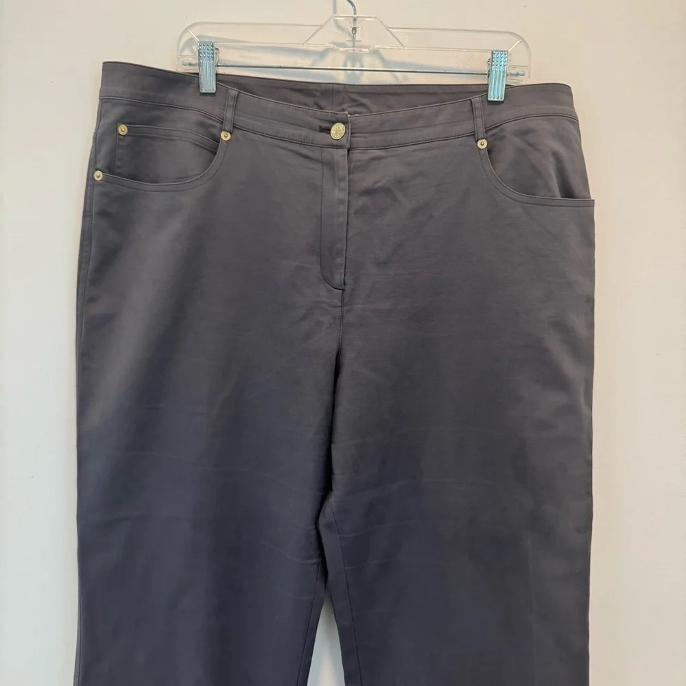 St. John gray wide legs casual pants size 16 - Picture 2 of 12